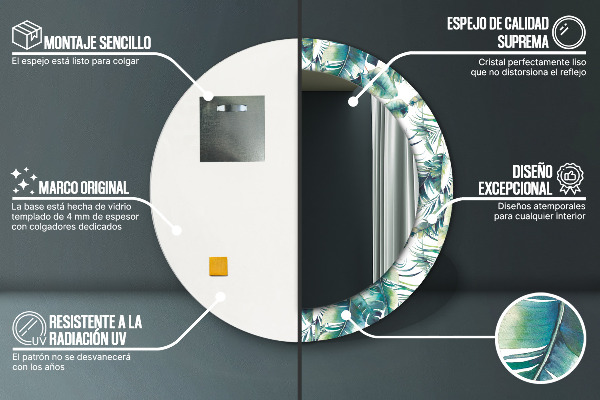 Ogledalo z okrasnim okvirjem Listi