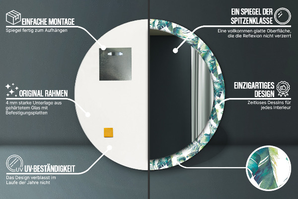 Ogledalo z okrasnim okvirjem Listi