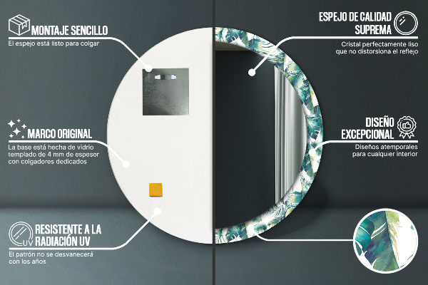 Ogledalo z okrasnim okvirjem Listi