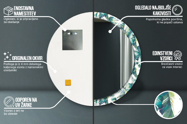 Ogledalo z okrasnim okvirjem Listi