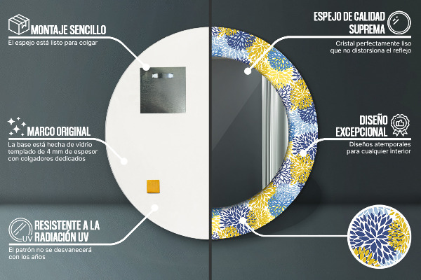 Okrasno ogledalo Modra cvetje