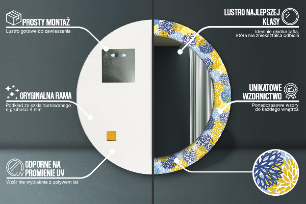 Okrasno ogledalo Modra cvetje