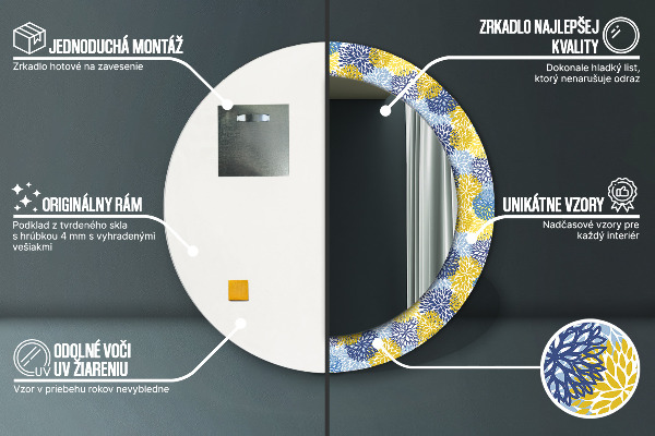 Okrasno ogledalo Modra cvetje