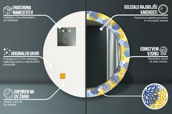 Okrasno ogledalo Modra cvetje