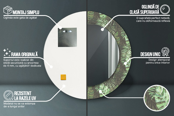 Dekorativno ogledalo Tropski listi