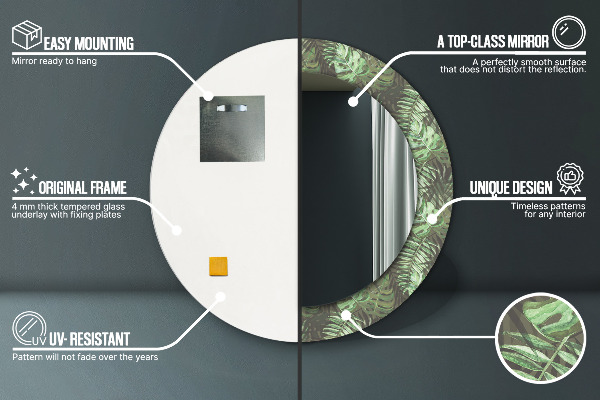 Dekorativno ogledalo Tropski listi