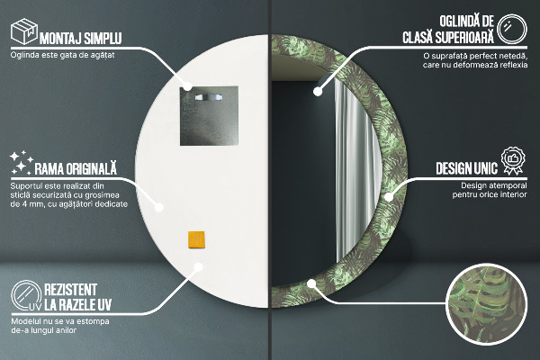 Dekorativno ogledalo Tropski listi