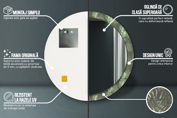 Dekorativno ogledalo Tropski listi