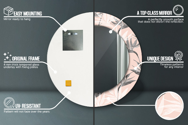 Ogledalo s potiskanim okvirjem Raj ptic