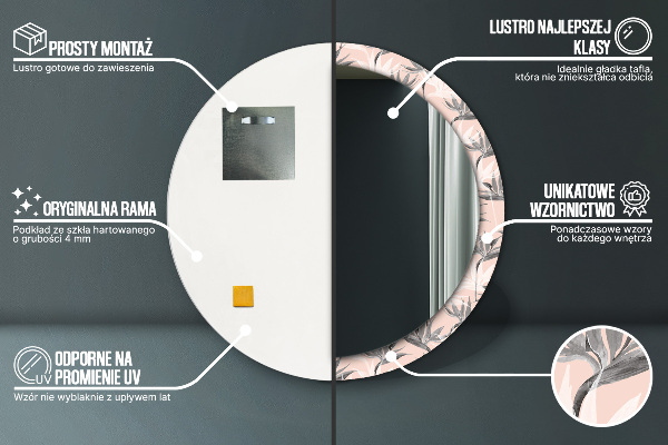 Ogledalo s potiskanim okvirjem Raj ptic