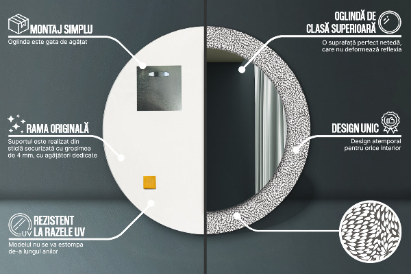 Dekorativno ogledalo Cvetni vzorec