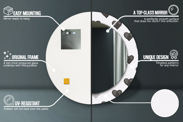 Dekorativno ogledalo Abstraktna srca