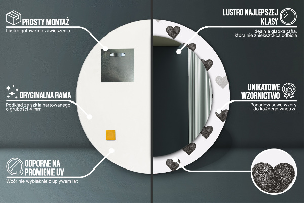 Dekorativno ogledalo Abstraktna srca
