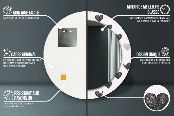 Dekorativno ogledalo Abstraktna srca
