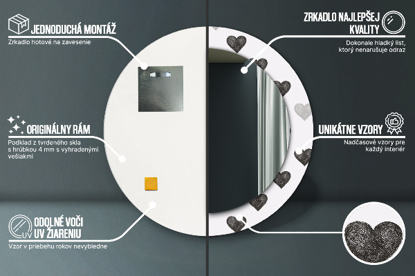 Dekorativno ogledalo Abstraktna srca