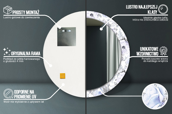 Dekorativno ogledalo Modre vrtnice