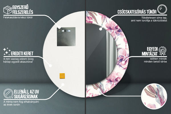 Dekorativno ogledalo Peonies cvetje