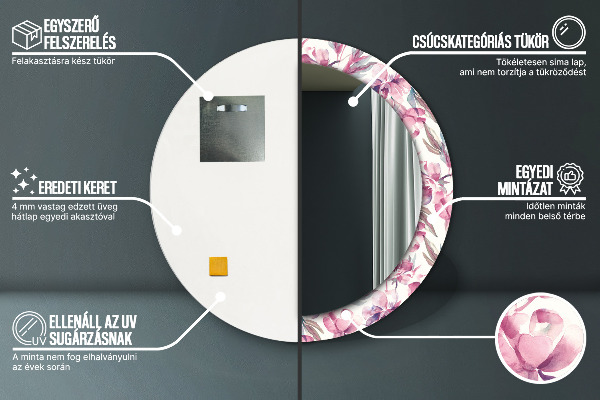 Dekorativno ogledalo Peonies cvetje