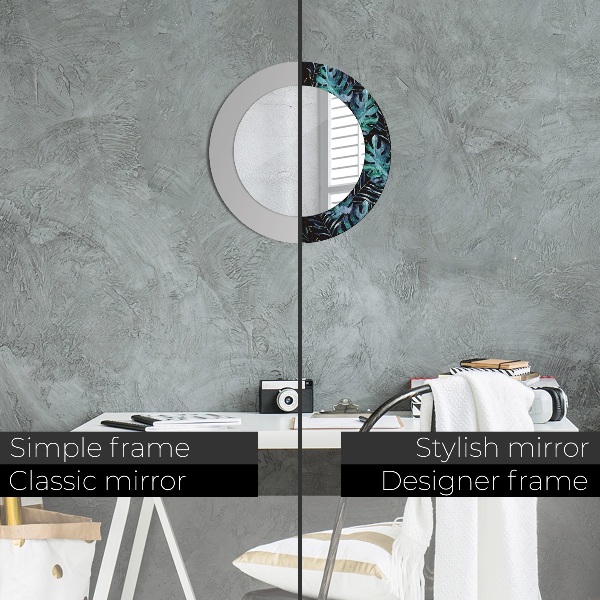 Ogledalo s potiskanim okvirjem Eksotični listi