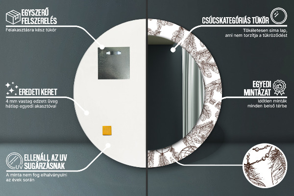 Okrasno ogledalo Dreamcatcher perje