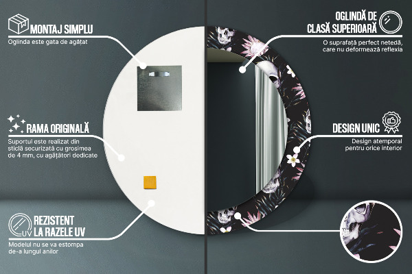 Okrasno ogledalo Cvetje lobanje