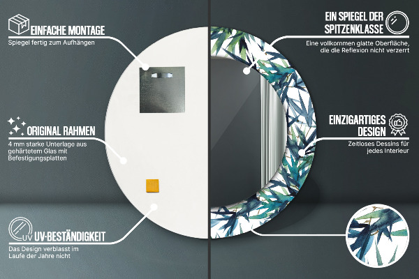 Ogledalo z okrasnim okvirjem Modra palme