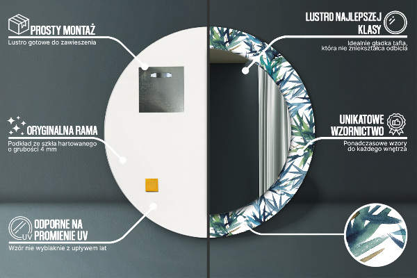 Ogledalo z okrasnim okvirjem Modra palme