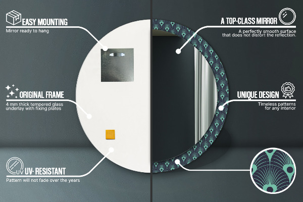 Ogledalo z okrasnim okvirjem Cvetni vzorec