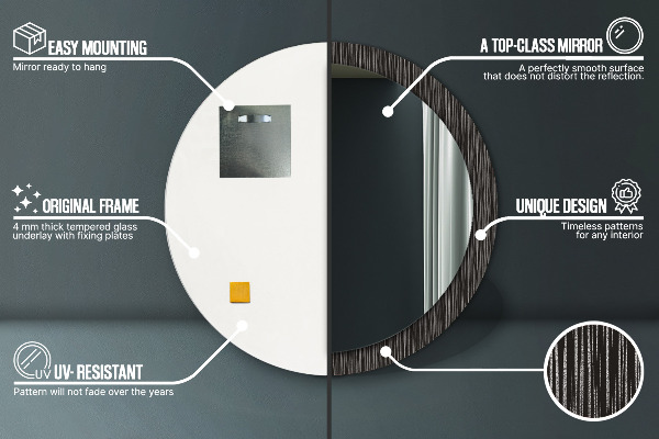 Ogledalo z okrasnim okvirjem Abstraktna kovinska