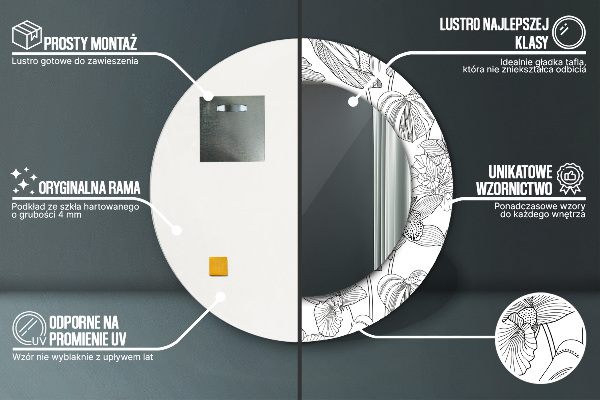 Dekorativno ogledalo Cvetni vzorec