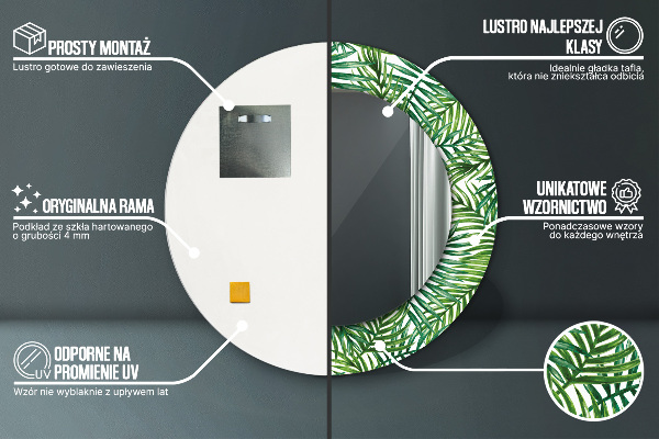 Ogledalo s potiskanim okvirjem Tropska dlan