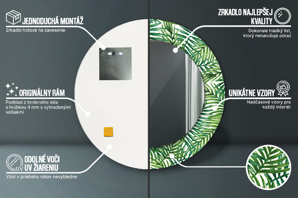 Ogledalo s potiskanim okvirjem Tropska dlan