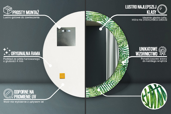Ogledalo s potiskanim okvirjem Tropska dlan