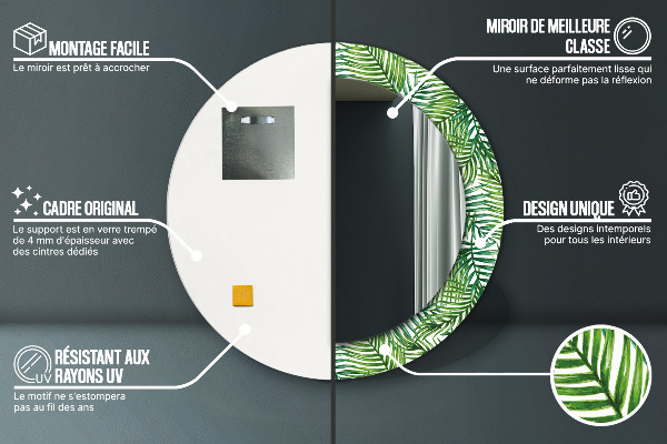 Ogledalo s potiskanim okvirjem Tropska dlan