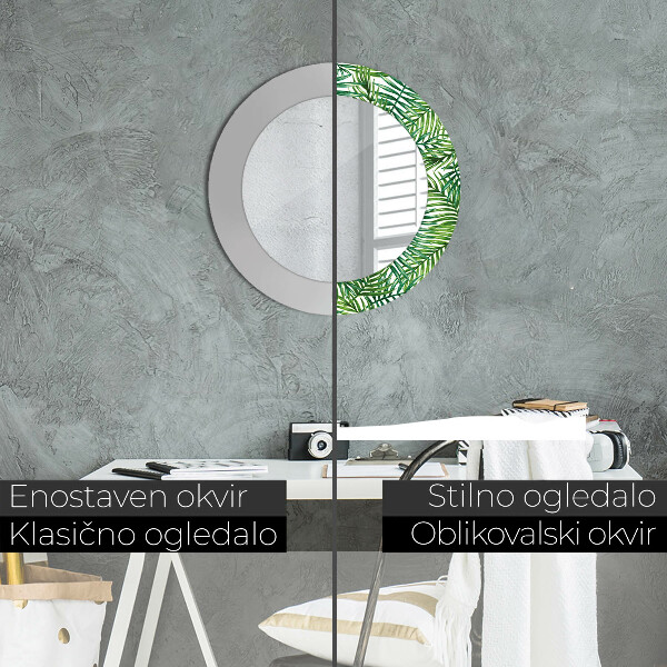 Ogledalo s potiskanim okvirjem Tropska dlan