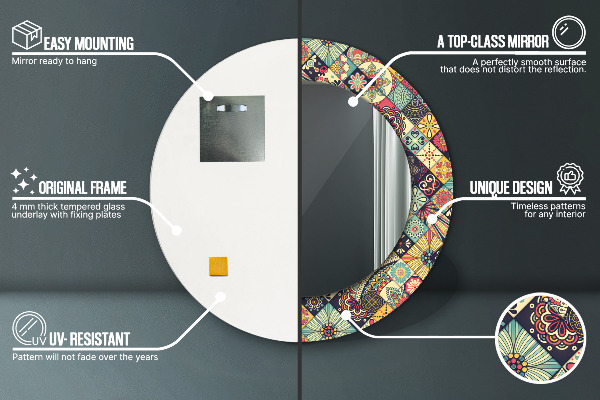 Dekorativno ogledalo Etnična cvetna