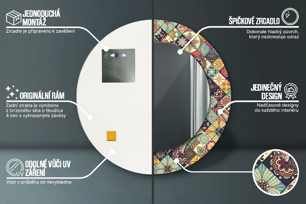 Dekorativno ogledalo Etnična cvetna