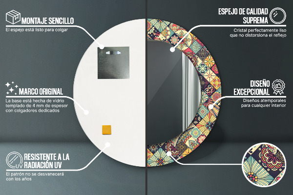 Dekorativno ogledalo Etnična cvetna