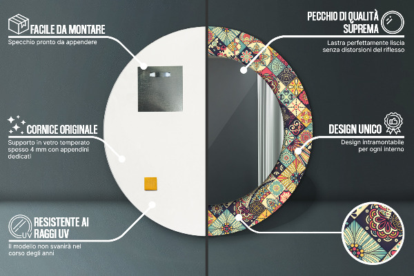 Dekorativno ogledalo Etnična cvetna