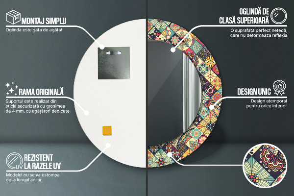 Dekorativno ogledalo Etnična cvetna