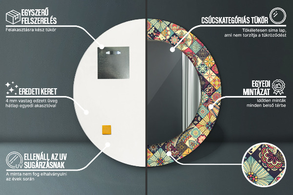 Dekorativno ogledalo Etnična cvetna