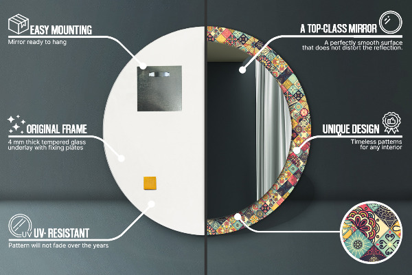 Dekorativno ogledalo Etnična cvetna