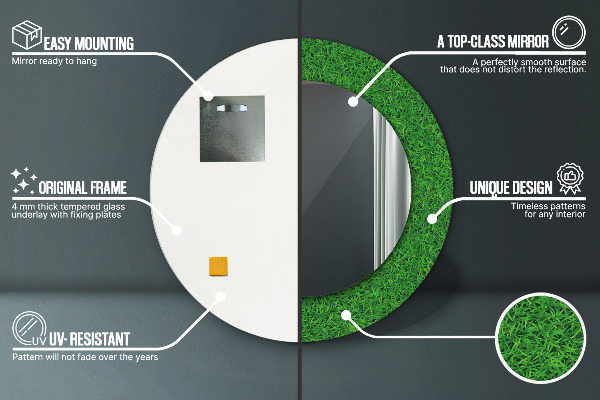 Dekorativno ogledalo zelena trava