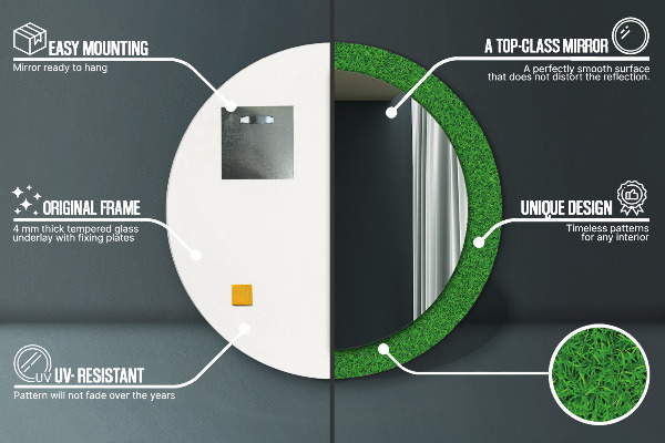 Dekorativno ogledalo zelena trava