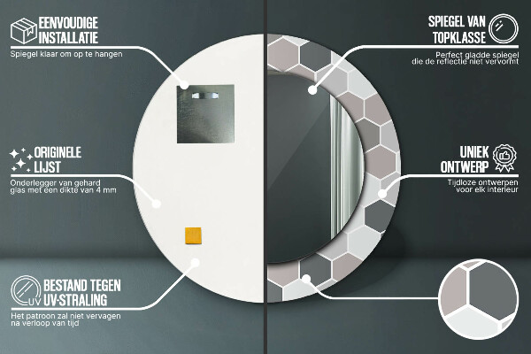 Dekorativno ogledalo Šesterokotni vzorec