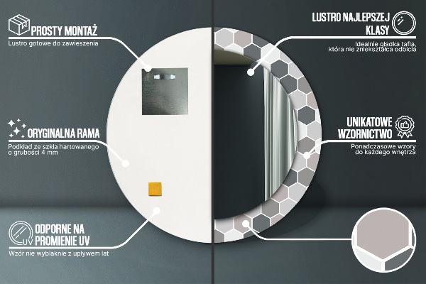 Dekorativno ogledalo Šesterokotni vzorec
