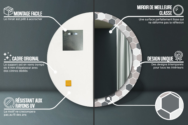Dekorativno ogledalo Šesterokotni vzorec