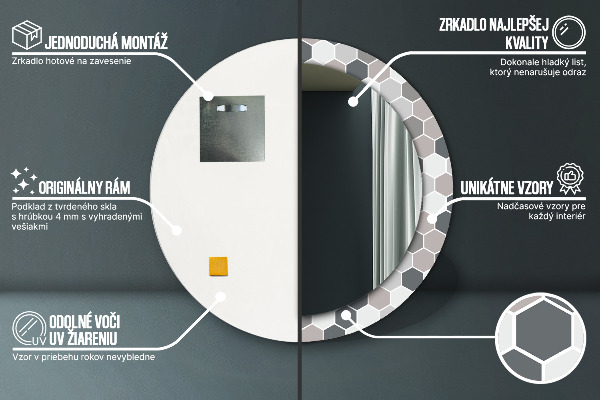 Dekorativno ogledalo Šesterokotni vzorec