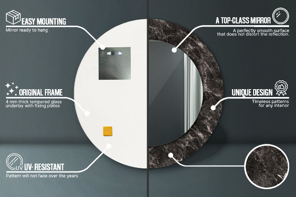 Okrasno ogledalo Črni marmor