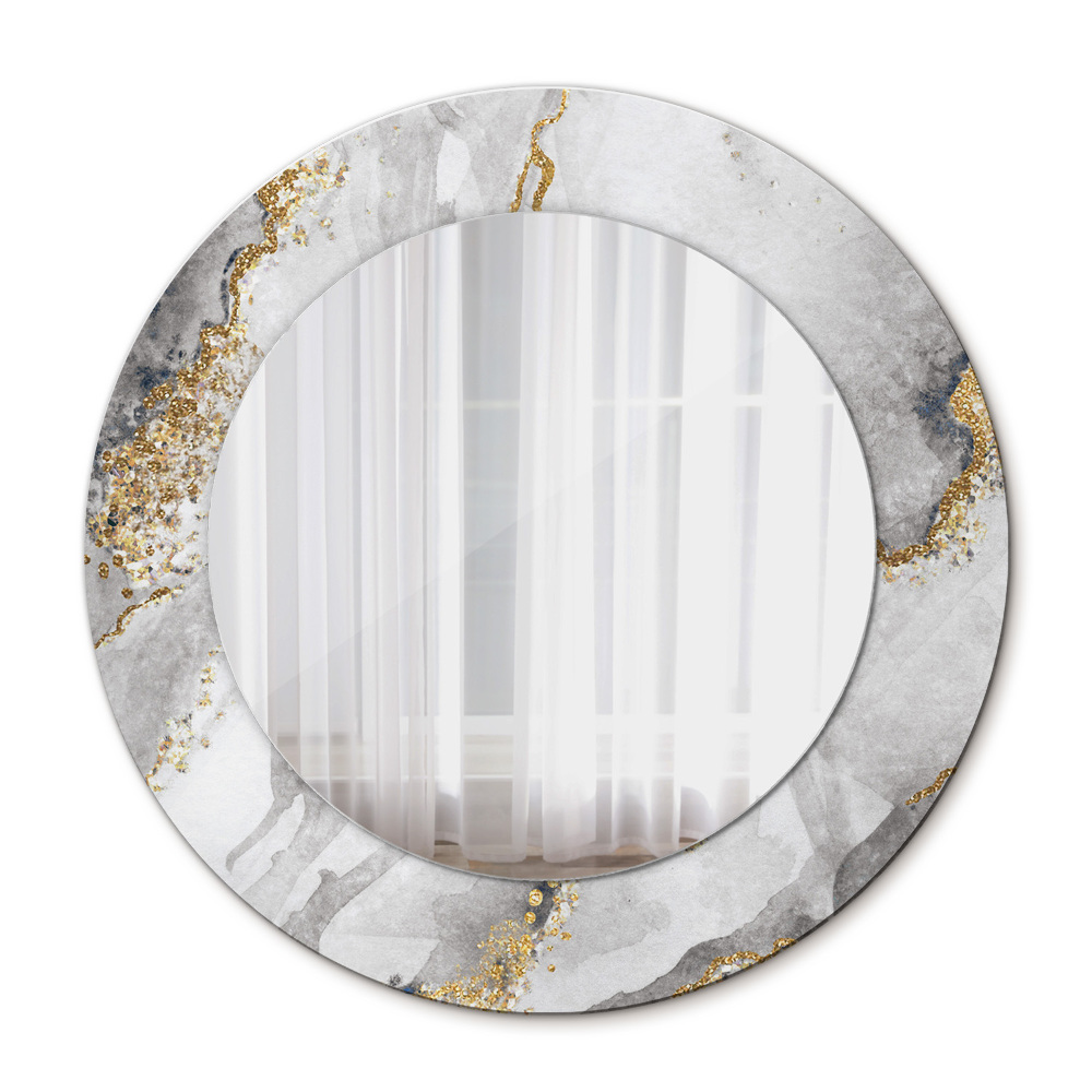 Ogledalo s potiskanim okvirjem Belo marmornato zlato